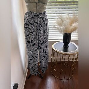 NWT RAFAELLA WIDE LEG BLACK/WHITE PANTS SIZE XL